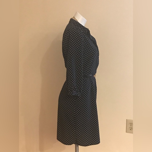 Forever 21 Navy Polka Dots 3/4 Sleeve Dress Zip On The Side Deep Pockets… - Picture 4 of 12